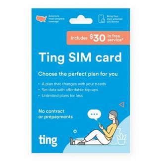 Ting SIM Kit with $30 Free Service $1