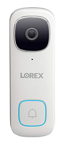 $99 Lorex 2K WiFi Doorbell Camera, Home Surveillance Wired Video Doorbell, Outdoor Security Camera System Requires Existing 16-24VAC Doorbell Wiring, Whitel