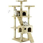 72" Go Pet Club Cat Tree Furniture w/ High Perches (Beige) $55 + Free S/H