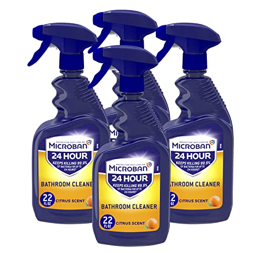 Microban Bathroom Cleaner, 24 Hour Sanitizing and Antibacterial Disinfectant Spray, Citrus Scent, 22 Fl Oz, Pack of 4 $12.99 + Free Shipping w/ Prime or on $25+