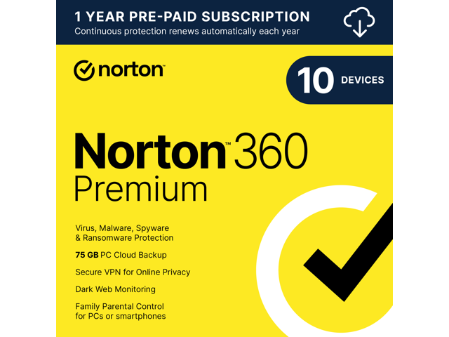 Norton 360 Premium 2024 - 10 Devices - 1 Year with Auto Renewal @ Newegg $24.99