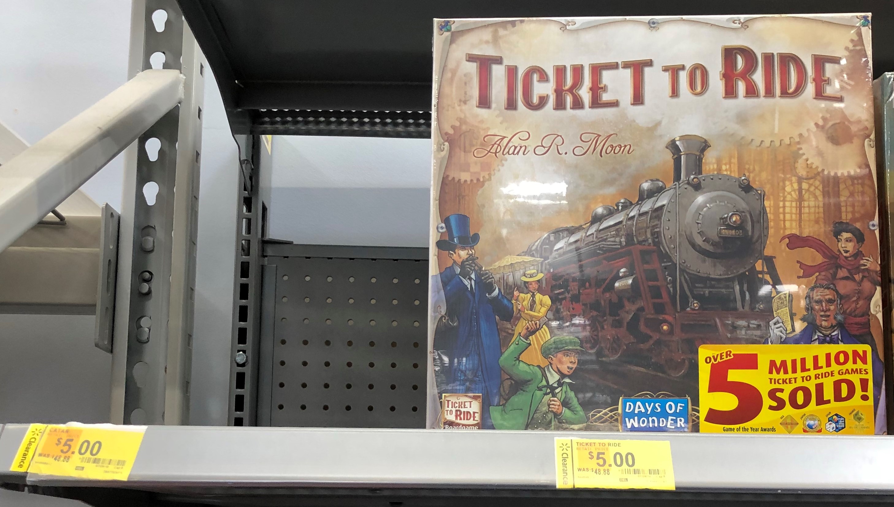 YMMV: Walmart clearance - Catan + Ticket to Ride $5