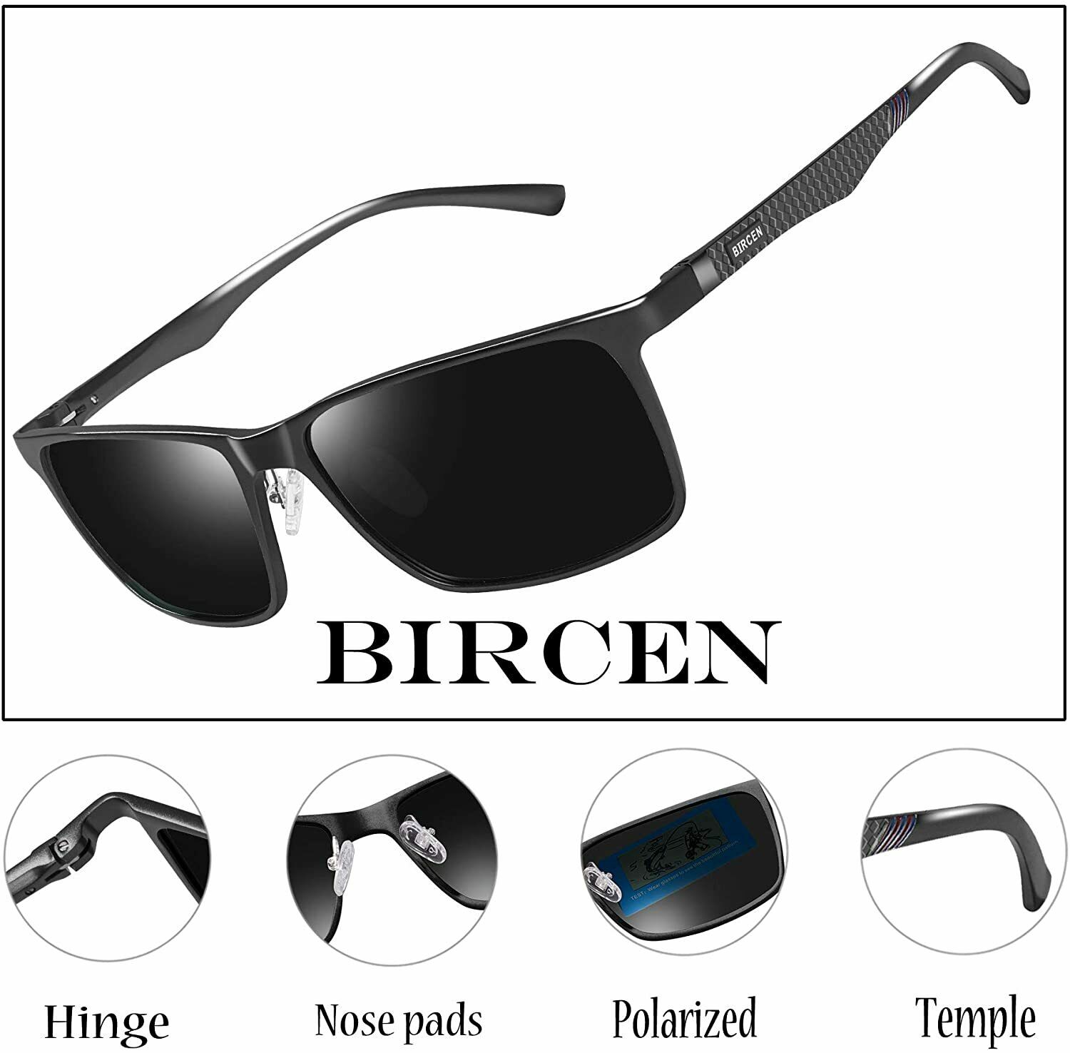 Bircen Mens Polarized Driving Sunglasses 50% off with coupon. $12.50 end price