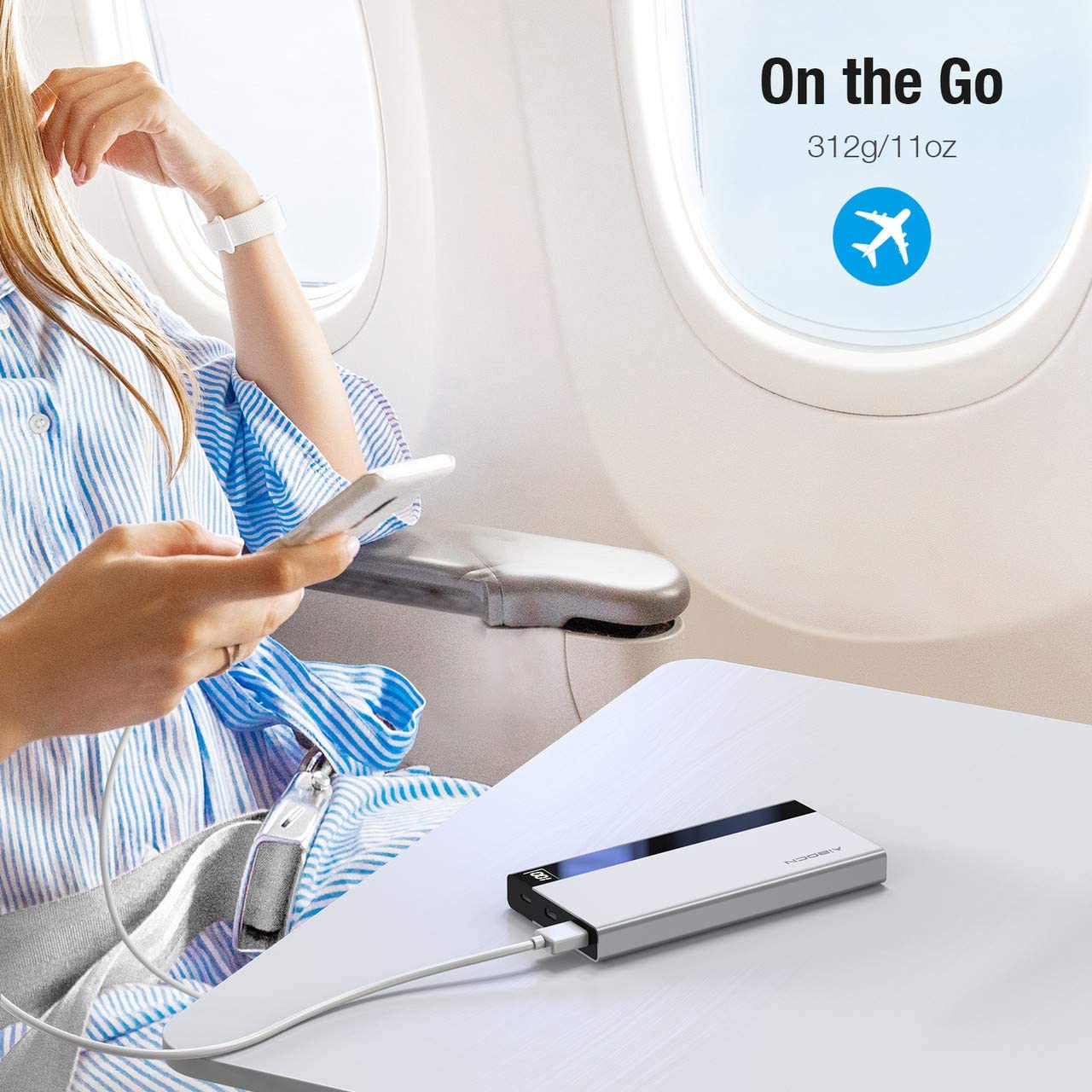 Aibocn Portable Charger 13000mAh USB C Power Bank Digital LED Display External Battery Pack $10.00 at Amazon