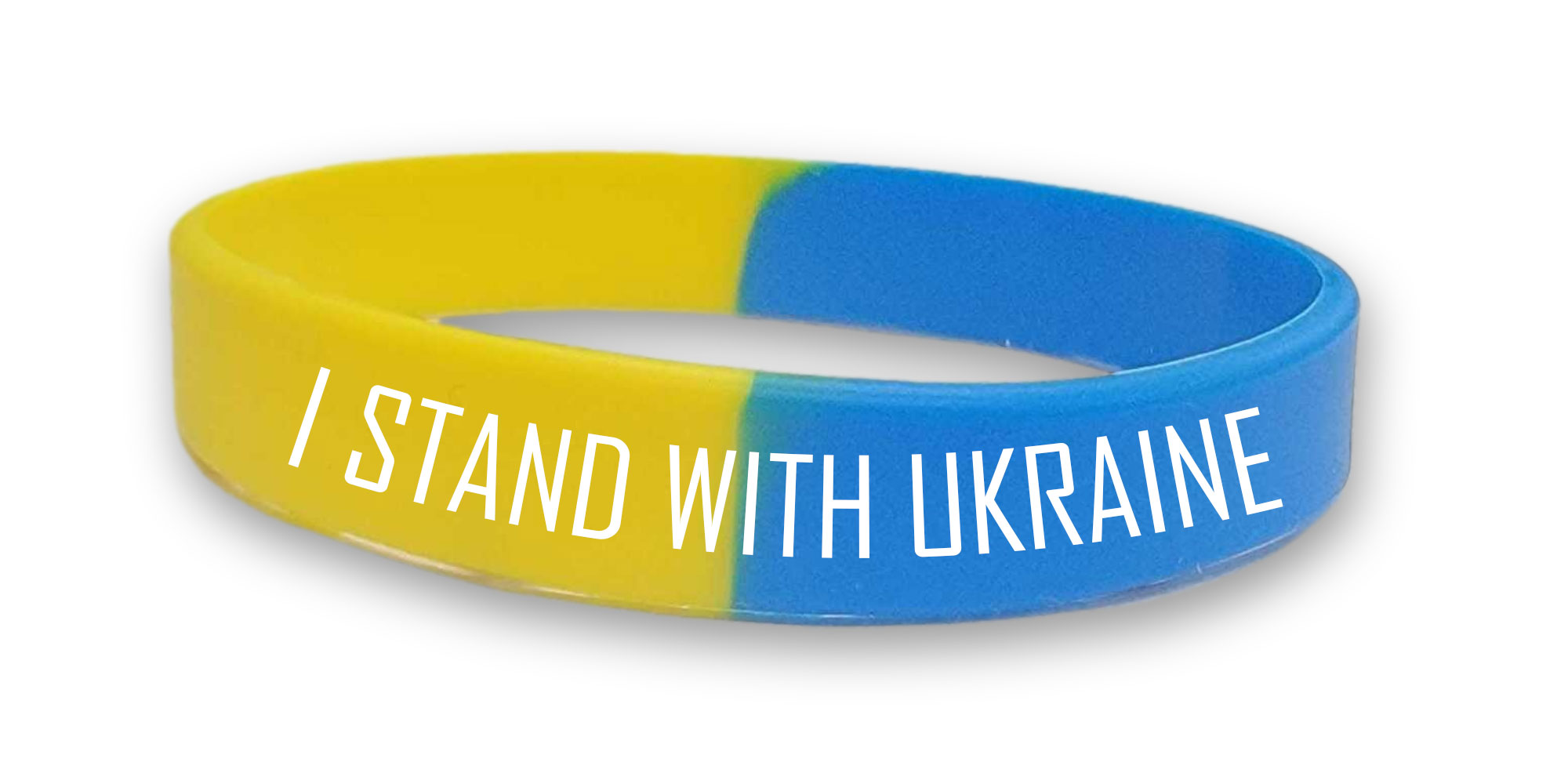 FREE "I Stand With Ukraine" Wristbands. Limit (1) per household. USA Addresses Only. While Supplies Last.