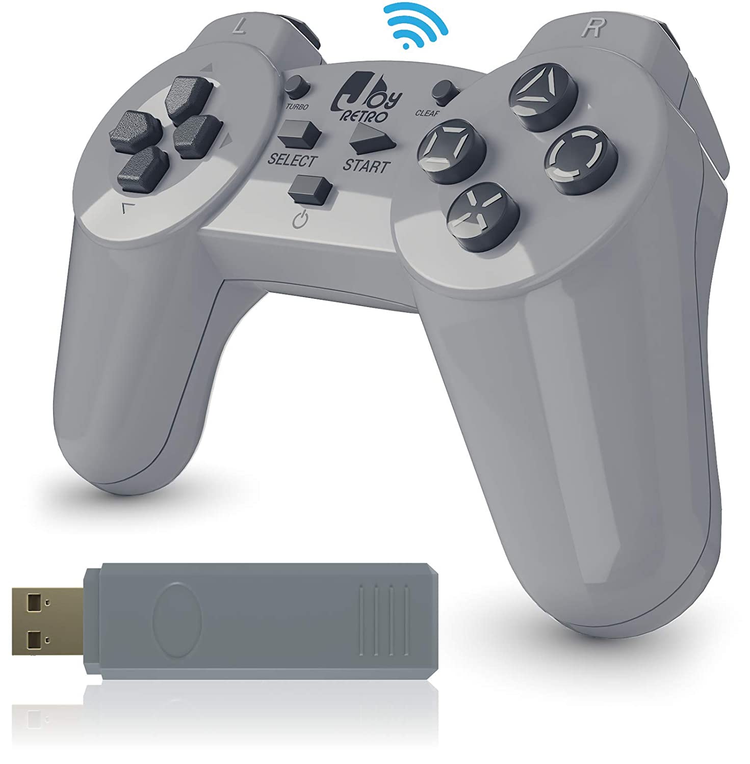 JoyRetro 2.4ghz Wireless Controller for PlayStation Classic Mini [TURBO EDITION] Turbo Buttons, Controllers for PlayStation Classic Mini [COMPACT & ERGONOMIC] $7.99