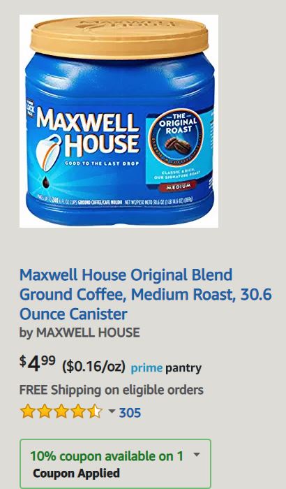 Maxwell House 30 6oz For 4 99 10 Coupon Slickdeals Net