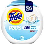 76-Ct Tide PODS Laundry Detergent Soap (Free & Gentle) + $14 Amazon Credit $19 w/ Subscribe &amp; Save