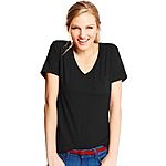 Hanes Clearance Sale: Women's V-Neck Short-Sleeve Pocket T-Shirt $2.50 &amp; More + Free S&amp;H
