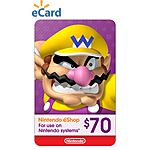 $70 Nintendo eShop Gift Card (Digital Download) $49.55