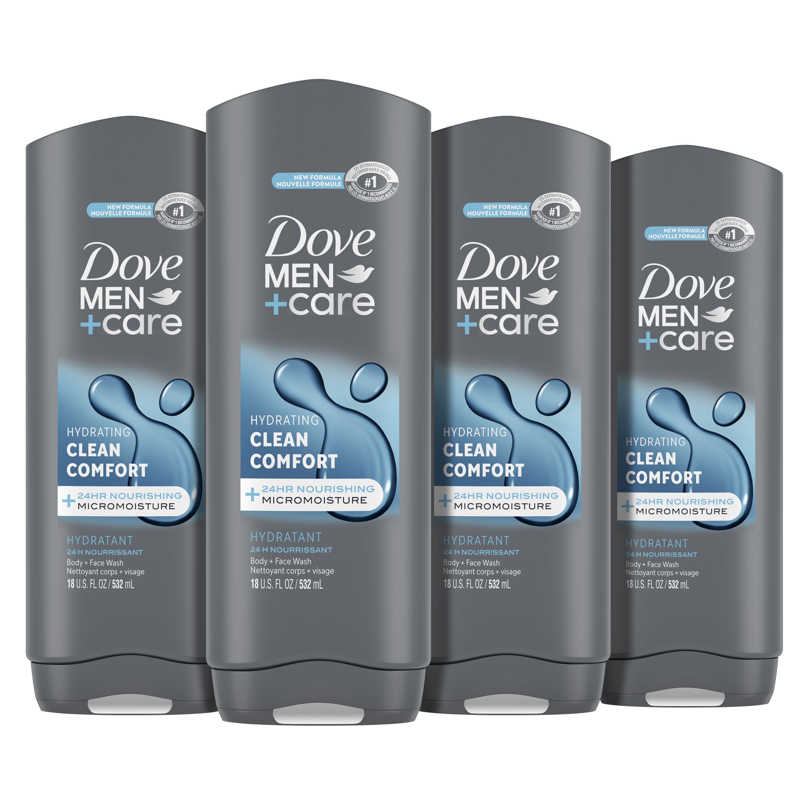 Prime Members: 4-Pack 18-Oz Dove MEN + CARE Body & Face Wash (Clean Comfort) $6.80 w/ Subscribe & Save + Free S/H
