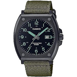 Casio Men s 10 Year Battery WR50M Watch Stainless Steel Cloth