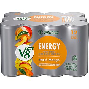 12-Pack 8-Oz V8 +ENERGY Energy Drink (Various Flavors) $6.80 w/ Subscribe & Save