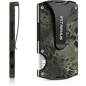 Extremus Slim Tactical RFID-Blocking Wallet w/ Money Clip & Credit Card Holder 