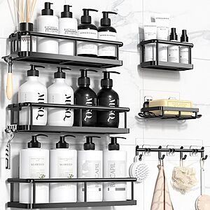 6-pc Yasonic Shower Caddy Organizers (Black) $9.60 