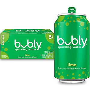 Bubly Sparkling Water, Lime, Zero Sugar & Zero Calories, Seltzer Water,12 Fl Oz Cans (Pack of 8)~$2.84 With S&S @ Amazon