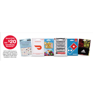 CVS Stores: 11/2 to 11/8 or 11/15, Spend $100 Select Gift Cards, Get $20 Extra Bucks + $5 Discover CB  (inc Zift (Amazon), DoorDash,and More) Lim 1 per CVS Card Per Week