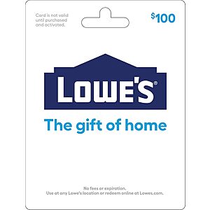 $50 Applebee's or IHOP eGift Card $40, $100 Lowe's Gift Card $90 & More