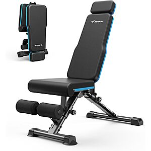 MERACH Foldable Adjustable Weight Bench (Up to 990 lbs) $60 + Free S&H