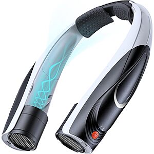 Tenvolti 6000mAh Rechargeable 6-Speed Neck Fan (Black/White) $14 + Free S&H