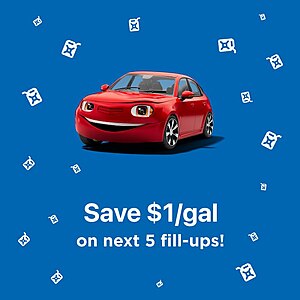 New Chevron Texaco Rewards Members: Next 5 Fill-Ups, Save $1 Off Per Gallon at Participating Stations (Valid 90-Days after Sign-up)
