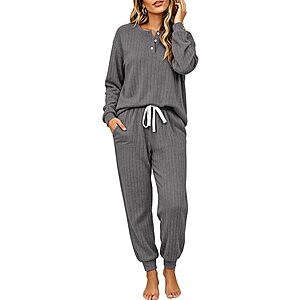 2-Pc Ekouaer Women's Knit Lounge Sets (various colors)