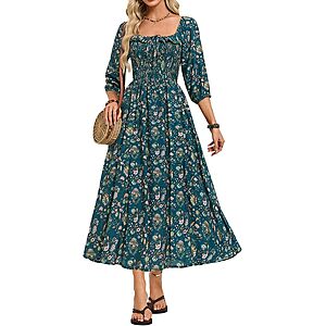Kate Kasin Women's Boho Maxi Dress w/ Pockets (various)