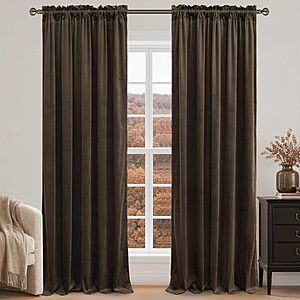 Lamit Thermal Insulated Blackout Velvet Curtains: 2-Pk 52"x84" (various) from $13.50 & More