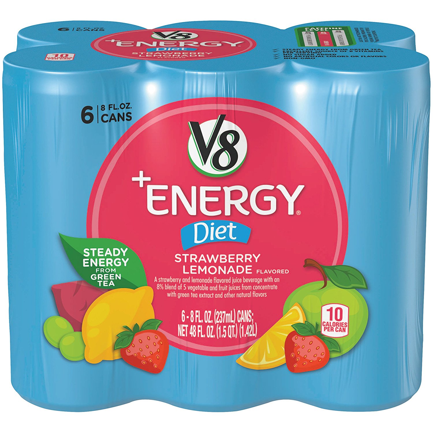 24-Pack of 8oz V8 +Energy Drink (Diet Strawberry Lemonade ...