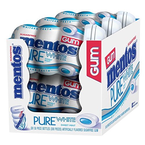 6-Pack of 50-Count Mentos Pure White Gum (Sweet Mint) $9.43 or less w/ S&S + Free S&H