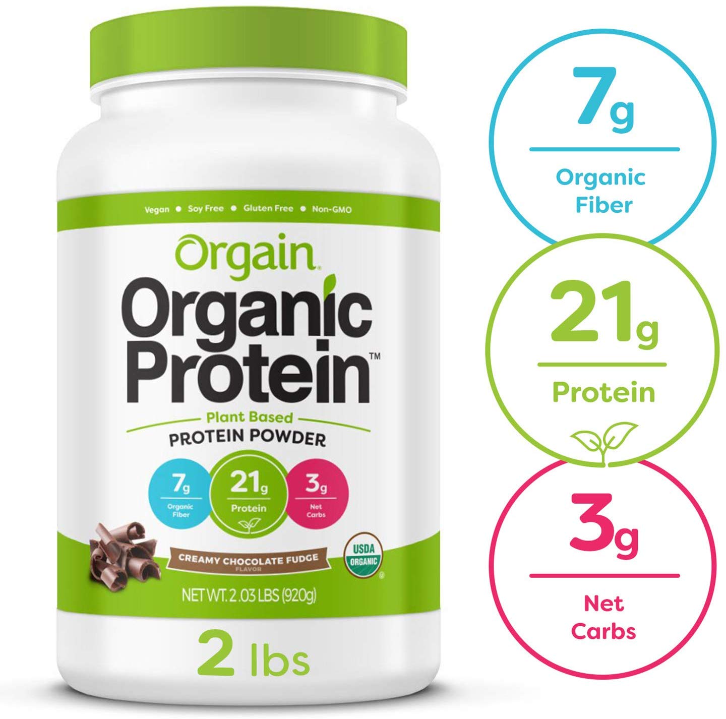 2.03-Lbs Orgain Organic Plant Based Protein Powder (Creamy Chocolate Fudge) $13.58 or less w/ S&S + Free S/H