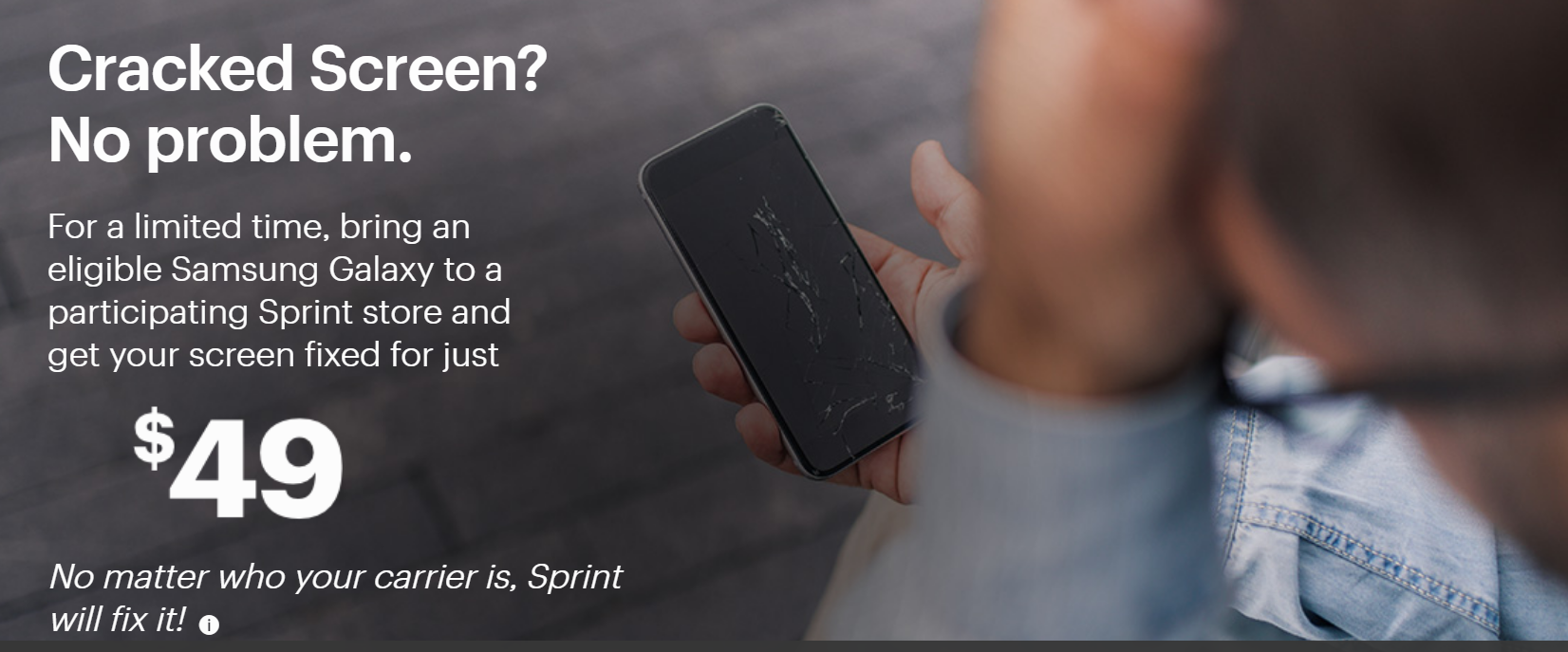 Sprint Stores: Broken Screen Repair for Samsung Galaxy S7, S8, S8+, S9, S9+, Note 8