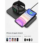 Seneo 2 in 1 Dual Wireless Charging Pad with iWatch Stand 7.5W Qi Fast Charger $18.78