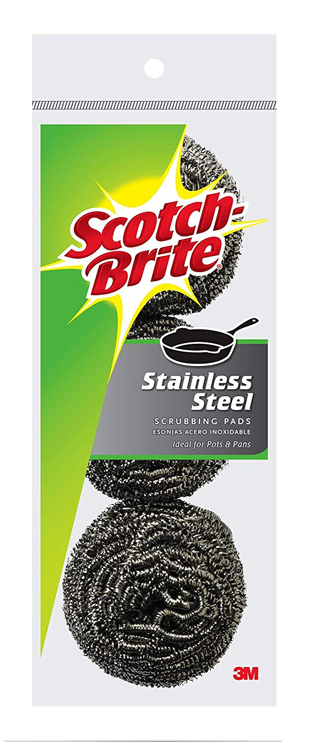 Scotch-Brite Stainless Steel Scouring Pad 214C (Pack of 3) Amazon S&S $1.50 w/15%, $1.67 w/5% s&s