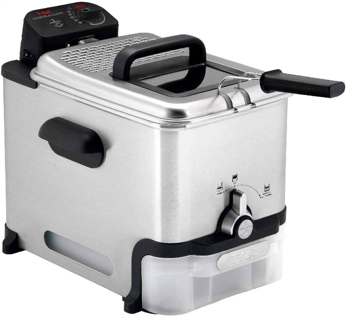 T-fal Deep Fryer with Basket, Stainless Steel, Easy to Clean Deep Fryer, Oil Filtration, 2.6-Pound, Silver, Model FR8000 [EZ Clean Deep Fryer] $74.99