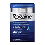 3-Pack of 2.11oz Men's Rogaine 5% Minoxidil Foam for Hair Loss & Hair Regrowth $24.75 w/ S&amp;S + Free S&amp;H