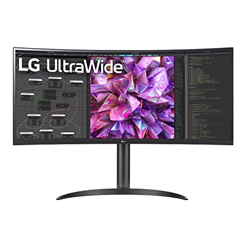 LG UltraWide QHD 34-Inch Curved Computer Monitor 34WQ73A-B, IPS with HDR 10 Compatibility, Built-In KVM, and USB Type-C, Black $340