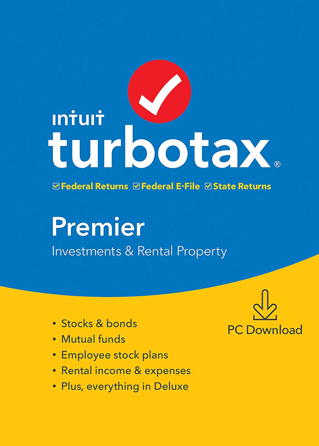 Turbotax Premier State 2019 Pc Mac Download Or Disc