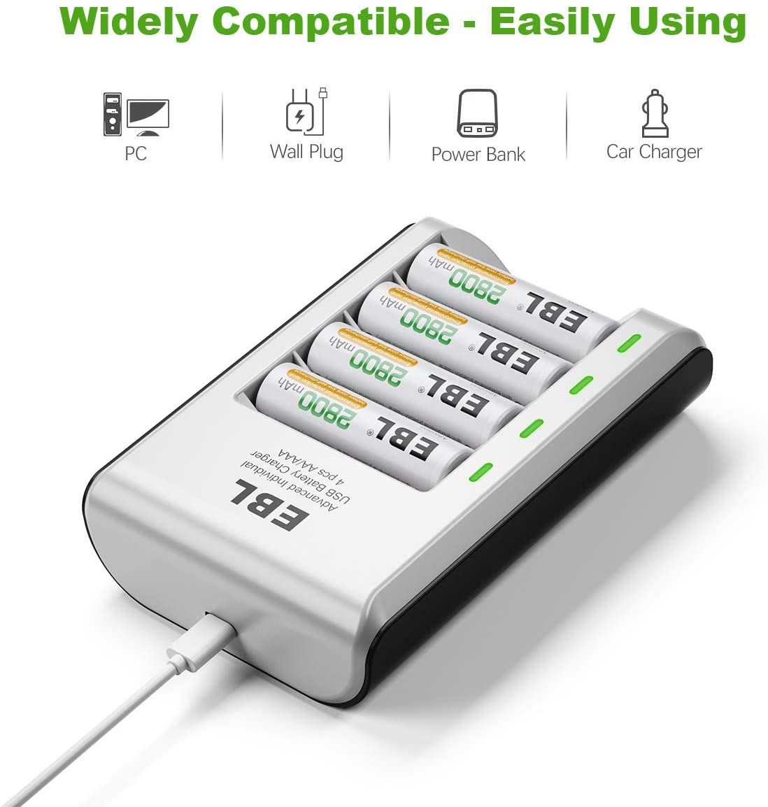 8 AAA rechargeable batteries 1,100mAh with Smart Battery Charger $13.59 on Amazon from EBL