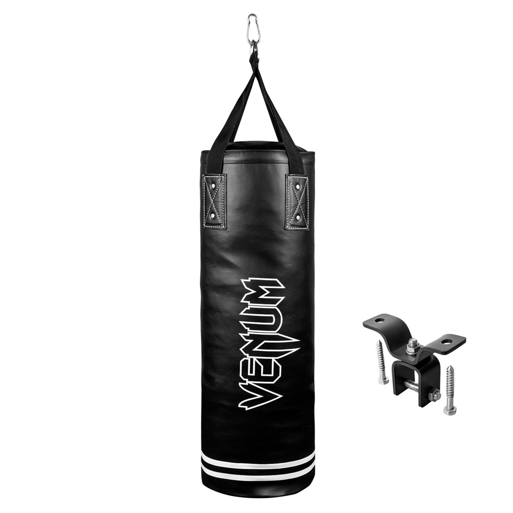 Venum Classic Boxing Punching Bag - 70 lbs - Black/White - Heavy Bag ...