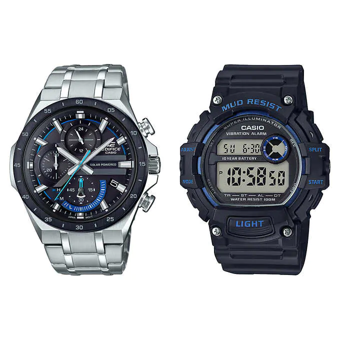 Costco - Casio Pro Active Bundle Pack Edifice and Mud Resist Men's Watches $99