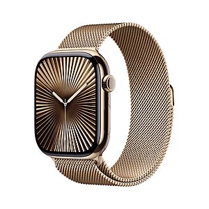 $519.99: Apple Watch Series 10 [GPS + Cellular 46mm] (Gold Titanium Case with Gold Milanese Loop, M/L) at Amazon