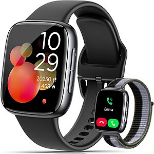 Quican Unisex Smartwatch w/ 1.85" AMOLED Display & 2 Bands (iOS & Android) $25.20 + Free S&H