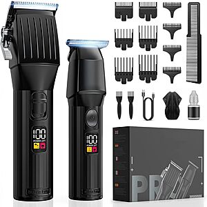 Solati Cordless Hair Clipper & Beard Trimmer Kit w/ LED Display (Black) $17.80