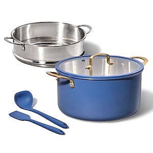 5-pc 8-qt CAROTE Tri-Ply Stainless Steel Stock Pot Set w/ Silicone Utensils