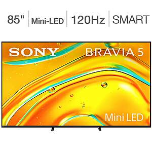 Select Costco Stores: 85" Sony BRAVIA 5 4K UHD Mini LED Smart TV + 5-Yr Warranty $1000 (In-Store Only)