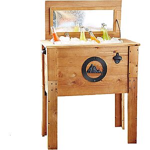 45-Qt Backyard Expressions Wooden Cooler w/ Insulated Liner & Bottle Opener $42.85 + Free S&H