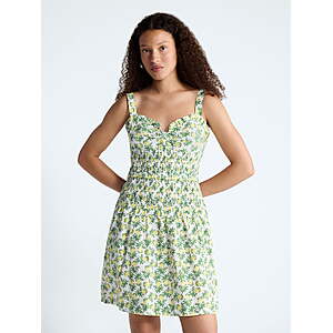 Free Assembly Women's Tiered Smocked Pineapple Mini Dress: Pink $5, Green