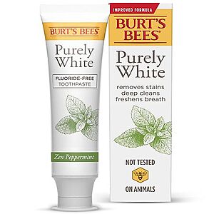 4.7-Oz Burt's Bees Purely White Zen Peppermint Toothpaste + $6 W Cash 3 for $12 & More + Free Pickup on