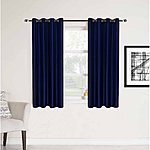 HollyHOME, 2 Panel Room Curtains, Blackout / Thermal Insulated, Navy Blue, 52x45 Inch $8.24